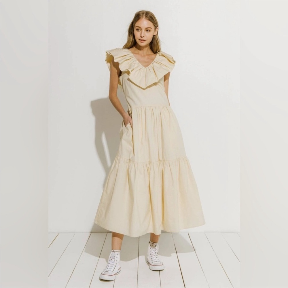 Anthropologie NWT English Factory midi ruffle dress $180 XS